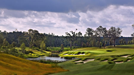 Fallen Oak, Number 18. Fallen Oak Golf Course, Saucier, MS.